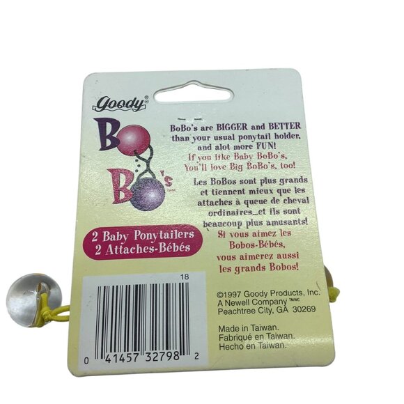 Vtg 1997 Goody Baby BoBos Ponytail Holders With Yellow & Green Dots NEW NOS 90s - Picture 2 of 3